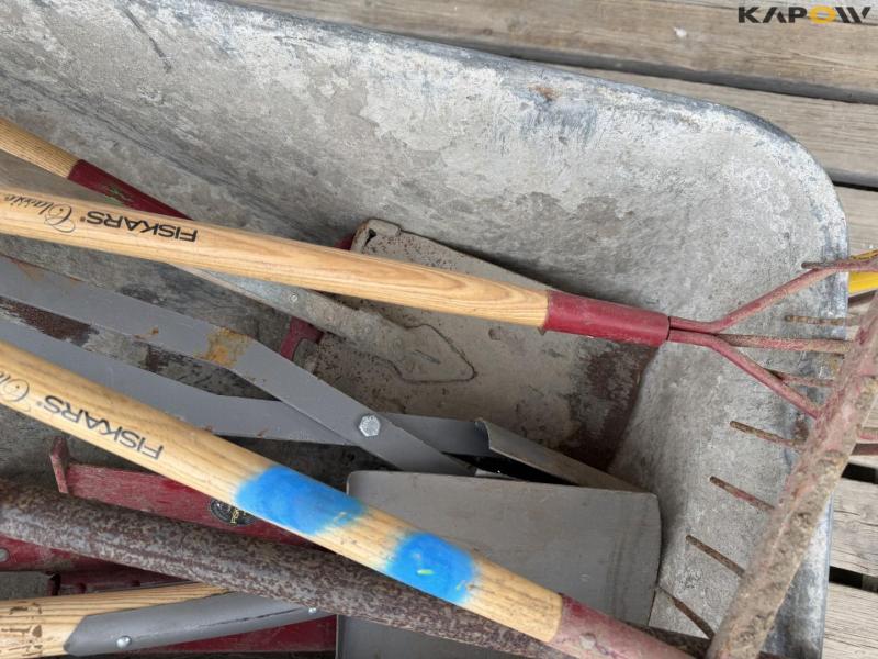 Wheelbarrow and tools 10