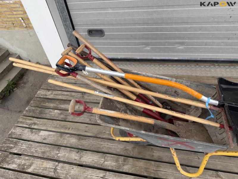 Wheelbarrow and tools 8