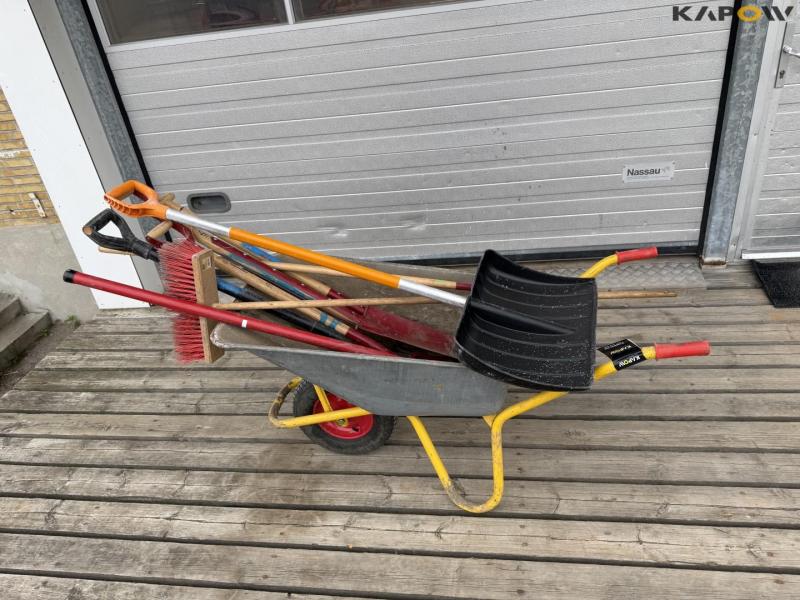 Wheelbarrow and tools 7