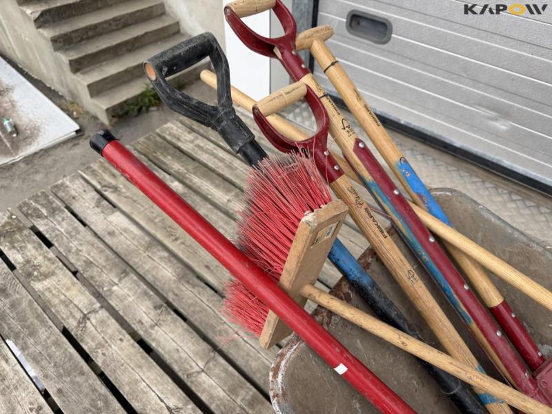 Wheelbarrow and tools 13