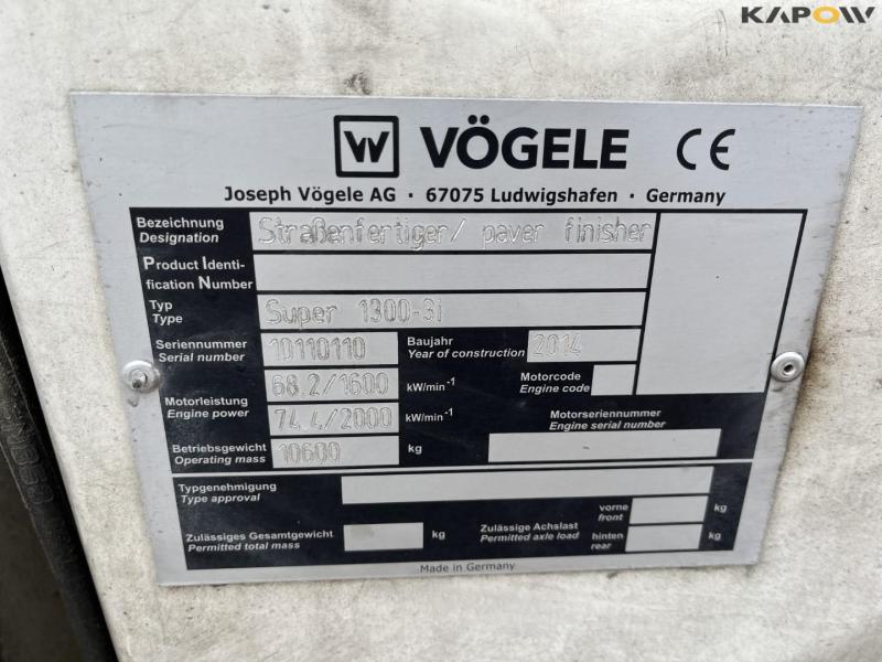 Vögele Super 1300-3I asphalt paver 12