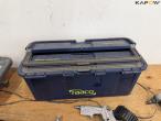 Workshop table with air tools and air hose 18