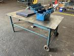 Workshop table with vice and contents 5