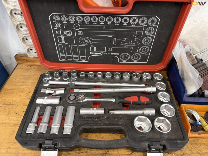 Workshop table with tools and blackboard 18