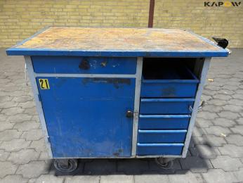 Workshop trolley on wheels