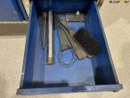 Tool table with steel plate and vice 12
