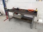 Tool table with tools + wall cable reel 2